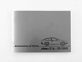 Manuel utilisation Alfetta GT 1.6 / GTV 2000 (allemand)